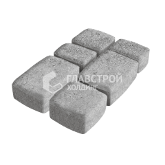 Тротуарная плитка Классика 3 камня, серо-белый, 4 см