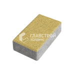Тротуарная плитка Кирпич, желтая на камне, 4 см
