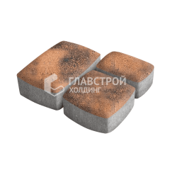 Тротуарная плитка Классика 3 камня, сомон, 4 см