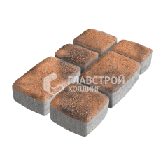 Тротуарная плитка Классика 3 камня, сомон, 4 см