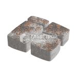 Тротуарная плитка Классика 4 камня, сомон с мраморной крошкой, 4 см