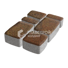 Тротуарная плитка Классика 4 камня, джафар оранжевый на камне, 4 см