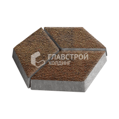 Тротуарная плитка Ромб, джафар оранжевый с мраморной крошкой, 6 см