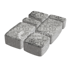 Тротуарная плитка Классика 4 камня, аляска белая с гранитной крошкой, 6 см