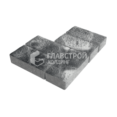 Тротуарная плитка Брусчатка, черно-белая, 6 см