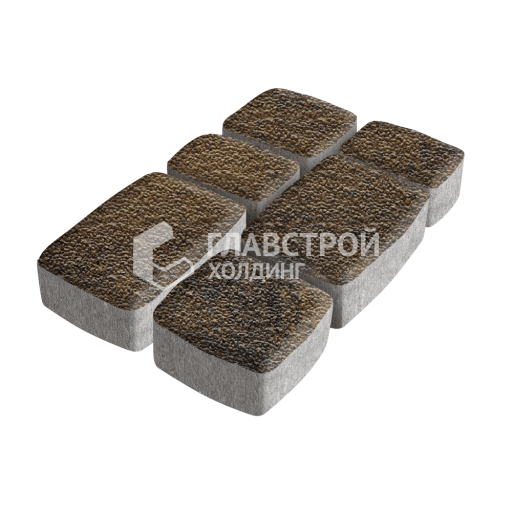 Тротуарная плитка Классика 3 камня, арабская ночь с мраморной крошкой, 6 см