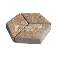 Тротуарная плитка Ромб, сансет с гранитной крошкой, 6 см