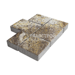 Тротуарная плитка Новый город, агат желтый, 8 см