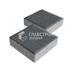 Тротуарная плитка Квадрат 200х200х40, черная с мраморной крошкой