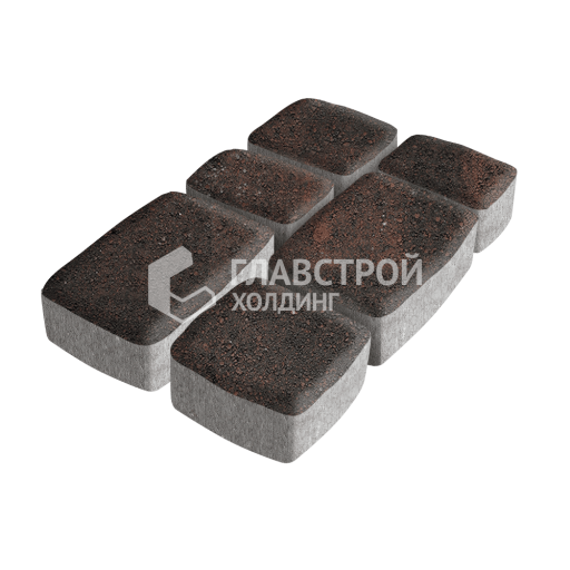 Тротуарная плитка Классика 3 камня, кармен, 6 см