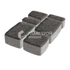 Тротуарная плитка Классика 4 камня, джафар черный с гранитной крошкой, 6 см