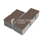 Тротуарная плитка Антик, коричневая с мраморной крошкой, 4 см