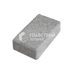 Тротуарная плитка Брусчатка, серо-белая на камне, 10 см