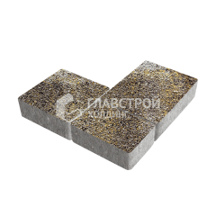 Тротуарная плитка Новый город, агат желтый с мраморной крошкой, 8 см