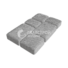 Тротуарная плитка Брук, серо-белый с гранитной крошкой, 6 см