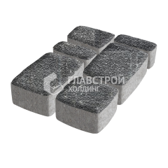 Тротуарная плитка Классика 4 камня, аляска черная с гранитной крошкой, 4 см