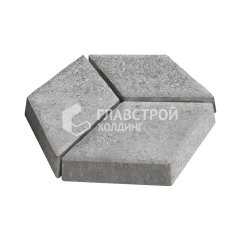 Тротуарная плитка Ромб, серо-белый, 6 см