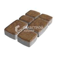 Тротуарная плитка Классика 3 камня, листопад с мраморной крошкой, 6 см