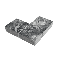 Тротуарная плитка Новый город, черно-белая на камне, 8 см