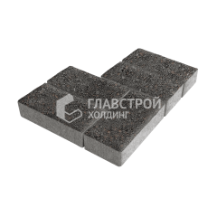 Тротуарная плитка Брусчатка, джафар черный, 8 см