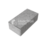 Тротуарная плитка Прямоугольник 24х12х7 см, серо-белая на камне