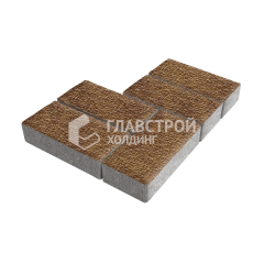 Тротуарная плитка Брусчатка, листопад с гранитной крошкой, 4 см