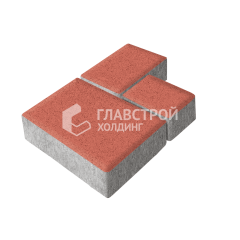 Тротуарная плитка Бергамо, красная, 6 см