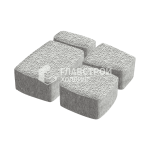 Тротуарная плитка Классика 4 камня, белая с гранитной крошкой, 4 см