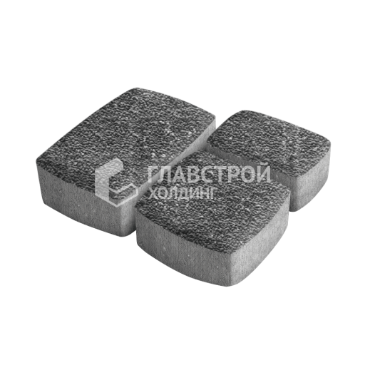 Тротуарная плитка Классика 3 камня, аляска черная с мраморной крошкой, 6 см