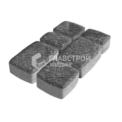 Тротуарная плитка Классика 3 камня, аляска черная с мраморной крошкой, 6 см