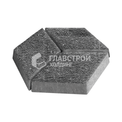 Тротуарная плитка Ромб, аляска черная с мраморной крошкой, 6 см