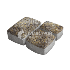 Тротуарная плитка Классика 3 камня, агат желтый с мраморной крошкой, 4 см