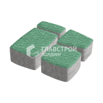 Тротуарная плитка «Классика 4 камня», зеленая с мраморной крошкой, 4 см