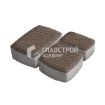 Тротуарная плитка «Классика 3 камня», коричневая с мраморной крошкой, 6 см