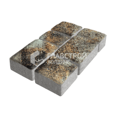 Тротуарная плитка Старый город, агат кофейный на камне, 6 см