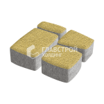 Тротуарная плитка Классика 4 камня, желтая на камне, 4 см