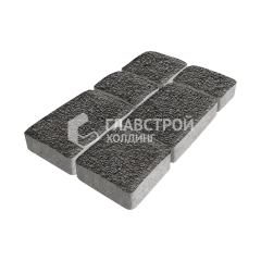 Тротуарная плитка Брук, джафар черный с гранитной крошкой, 4 см