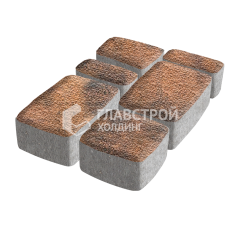 Тротуарная плитка Классика 4 камня, сомон с гранитной крошкой, 6 см