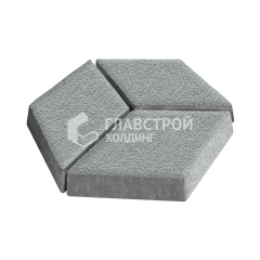 Тротуарная плитка Ромб, серая на камне, 6 см