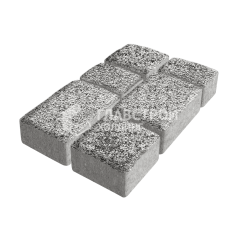 Тротуарная плитка Старый город, аляска белая с гранитной крошкой, 6 см