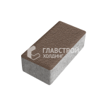 Тротуарная плитка Прямоугольник 500х250х60, коричневая на камне