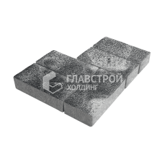 Тротуарная плитка 200х100х40, черно-белая на камне