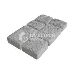 Тротуарная плитка Брук, серо-белый на камне, 6 см