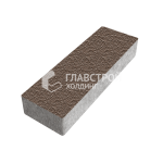 Тротуарная плитка Прямоугольник 6х18х6 см, коричневая с мраморной крошкой