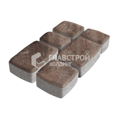 Тротуарная плитка Классика 3 камня, яшма, 6 см