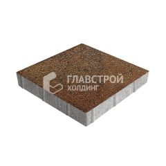 Тротуарная плитка Квадрат 300х300х60, джафар оранжевый на камне