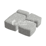 Тротуарная плитка «Классика 4 камня», белая с мраморной крошкой, 4 см