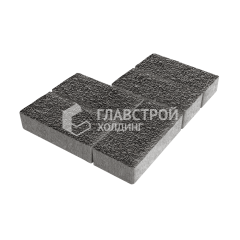 Тротуарная плитка 200х100х60, джафар черный с мраморной крошкой