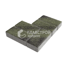 Тротуарная плитка Брусчатка, янтарь с гранитной крошкой, 4 см