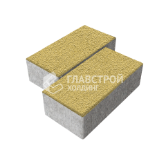 Тротуарная плитка 240х120х70, желтая на камне